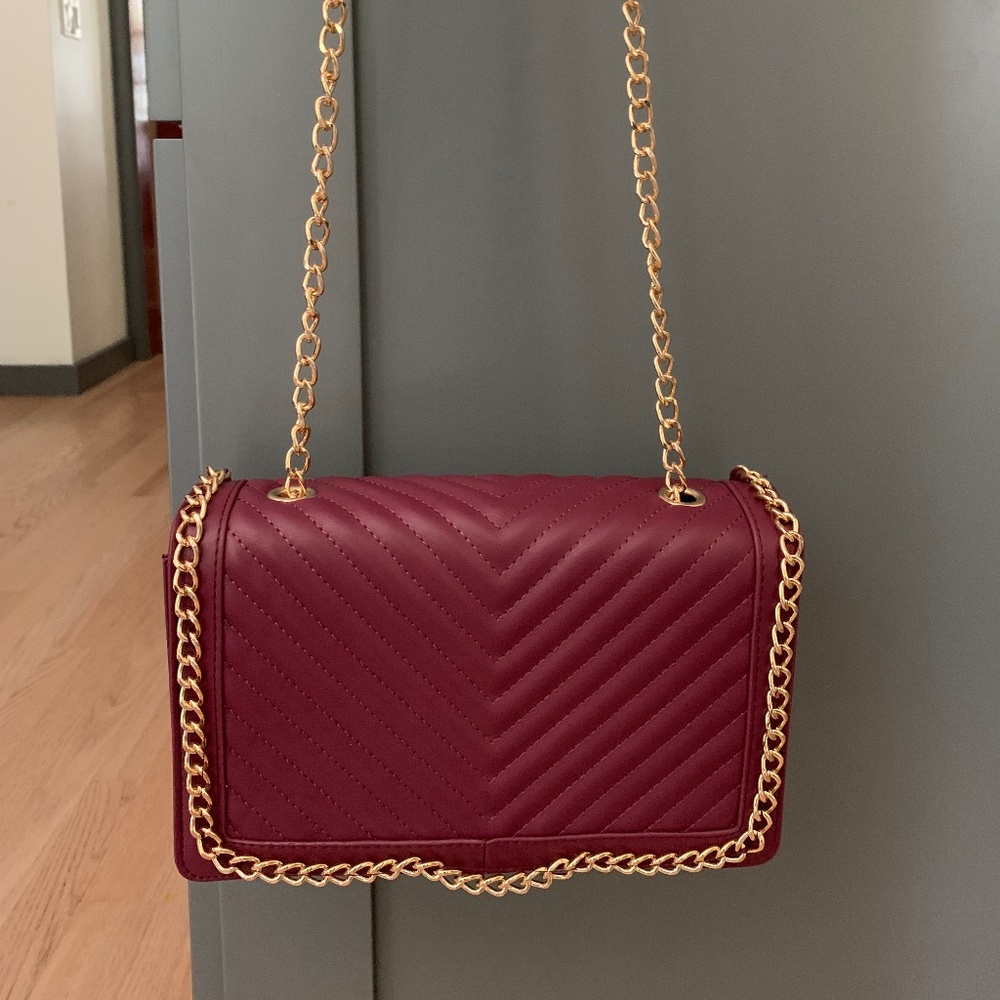 Plum Colored Purse with Chain